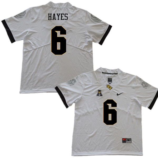 Men #6 Brendon Hayes UCF Knights College Football Jerseys Sale-White